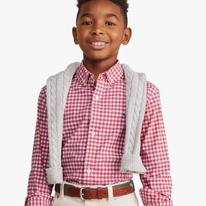 Vineyard Vines Pink Gingham Button Down M